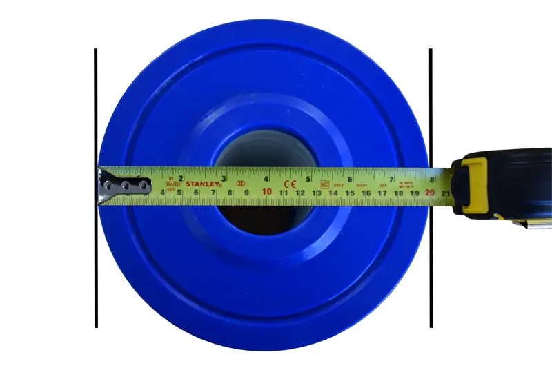 Image of how to measure the diameter of a filter cartridge