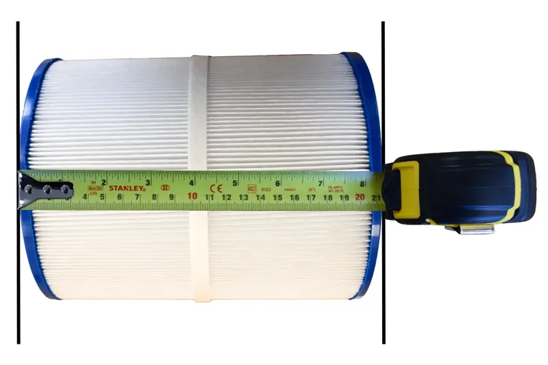 Image of how to measure the length of a filter cartridge